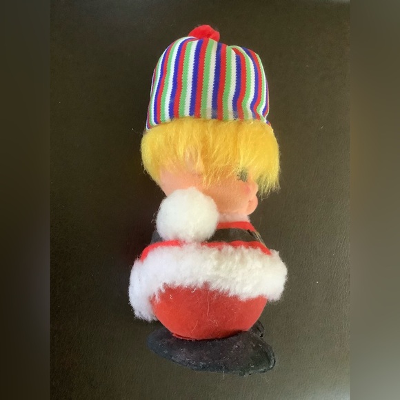 Vintage 1960’s Christmas Pixie or Elf in Santa Suit With Stripped Hat - Picture 6 of 9
